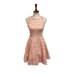 Xscape Dress Lace Fit and Flare Pink Size 6
